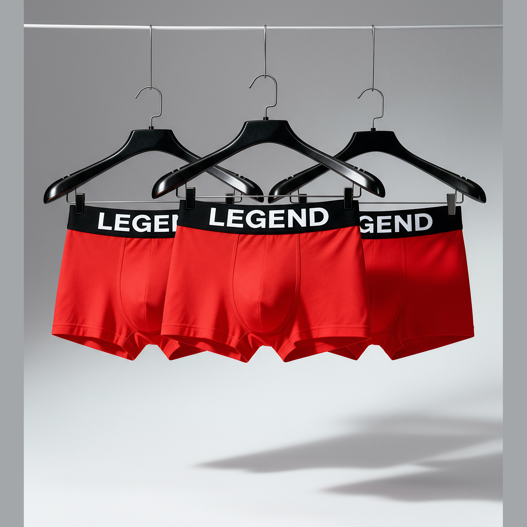 Nudevo® Boxershorts 3er-Set „Legend“ – Rot